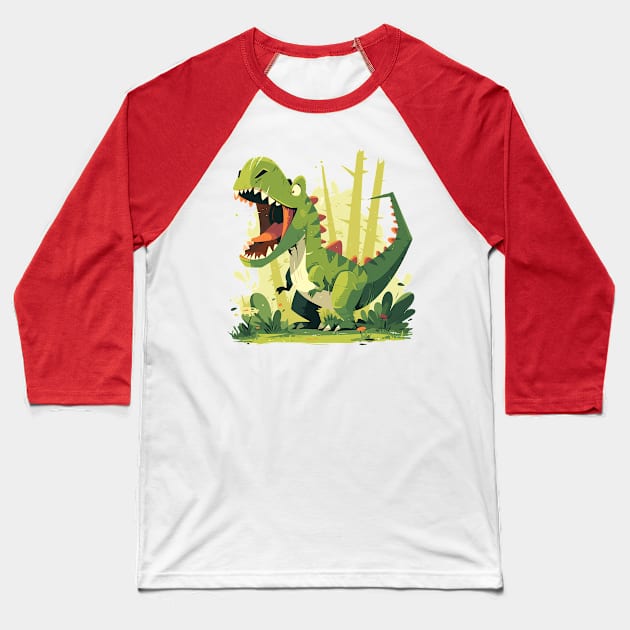 cute dino Baseball T-Shirt by Stephanie Francoeur Art